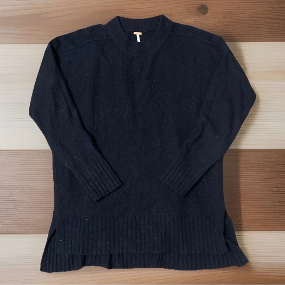 Free People Black Oversized Wool Blend Sweater Size S - Picture 6 of 6